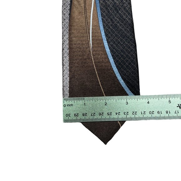 Covington Men's Brown Abstract Classic Silk Necktie  This is a wholesale item. T - Picture 6 of 7